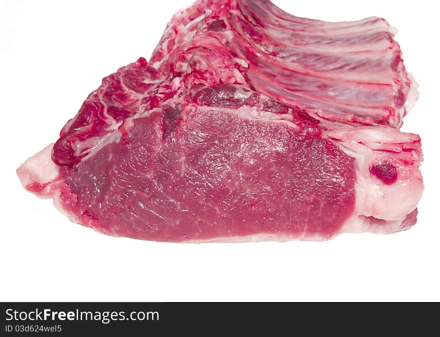 Fresh meat on a white background. Cooking ingredient