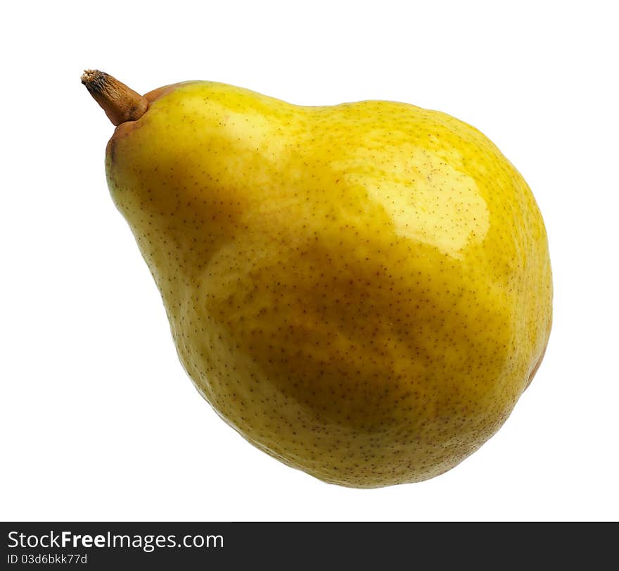 Yellow pear on a white background, isolated. Yellow pear on a white background, isolated