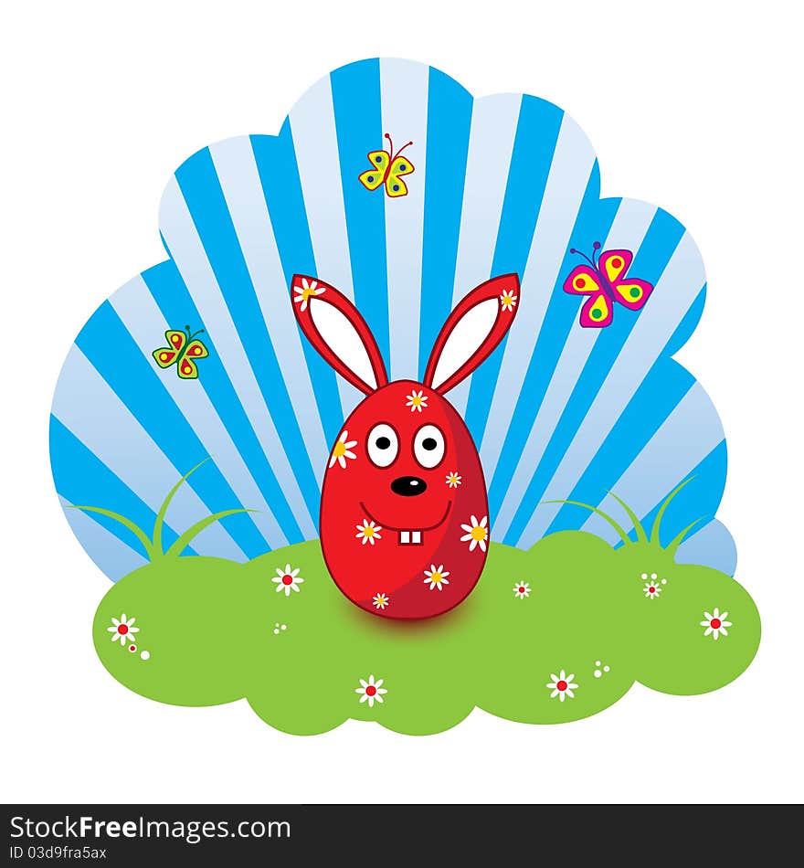 Easter egg on grass illustration. Easter egg on grass illustration