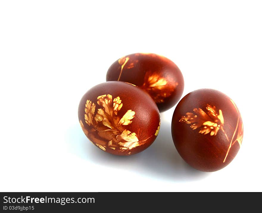 Easter eggs isolated on a white background