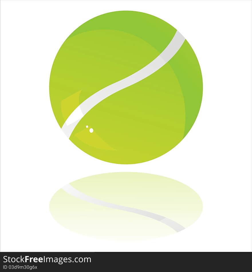 Tennis ball isolated on white