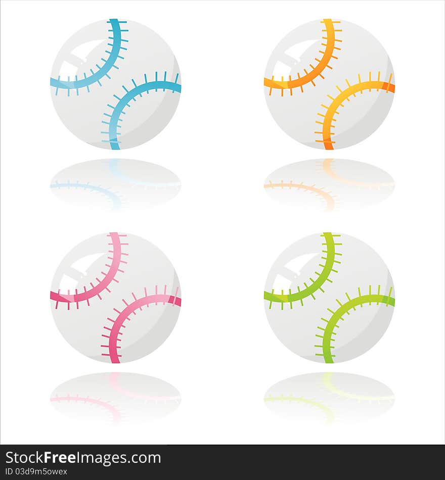 Colorful baseball balls