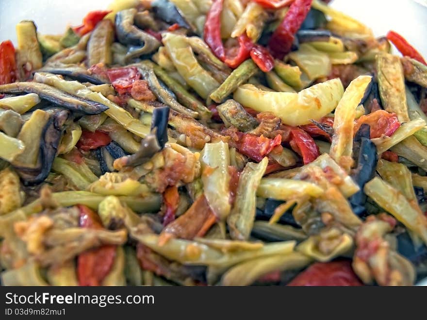 Vegetable garnish food on the table