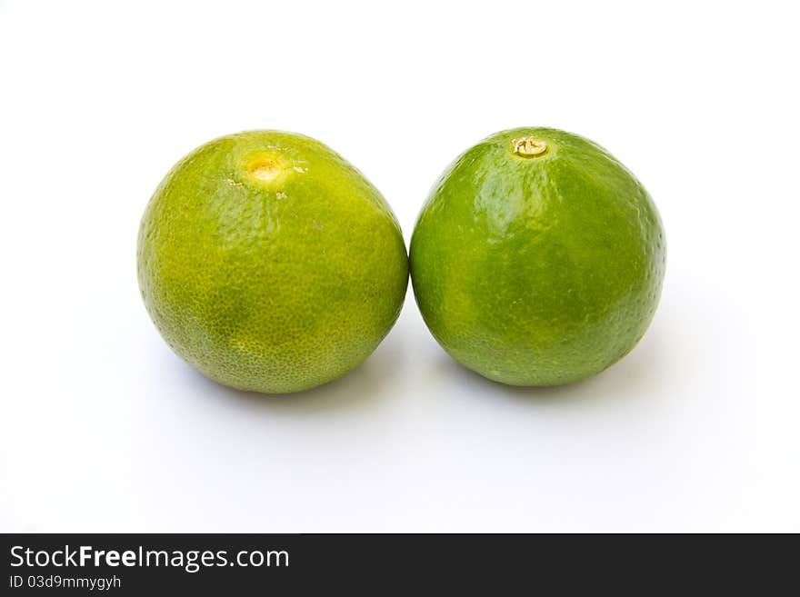 Limes isolated on white background. Limes isolated on white background.