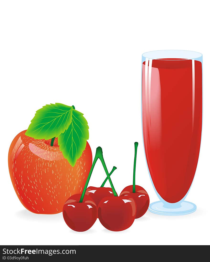 Juice from apple and cherry