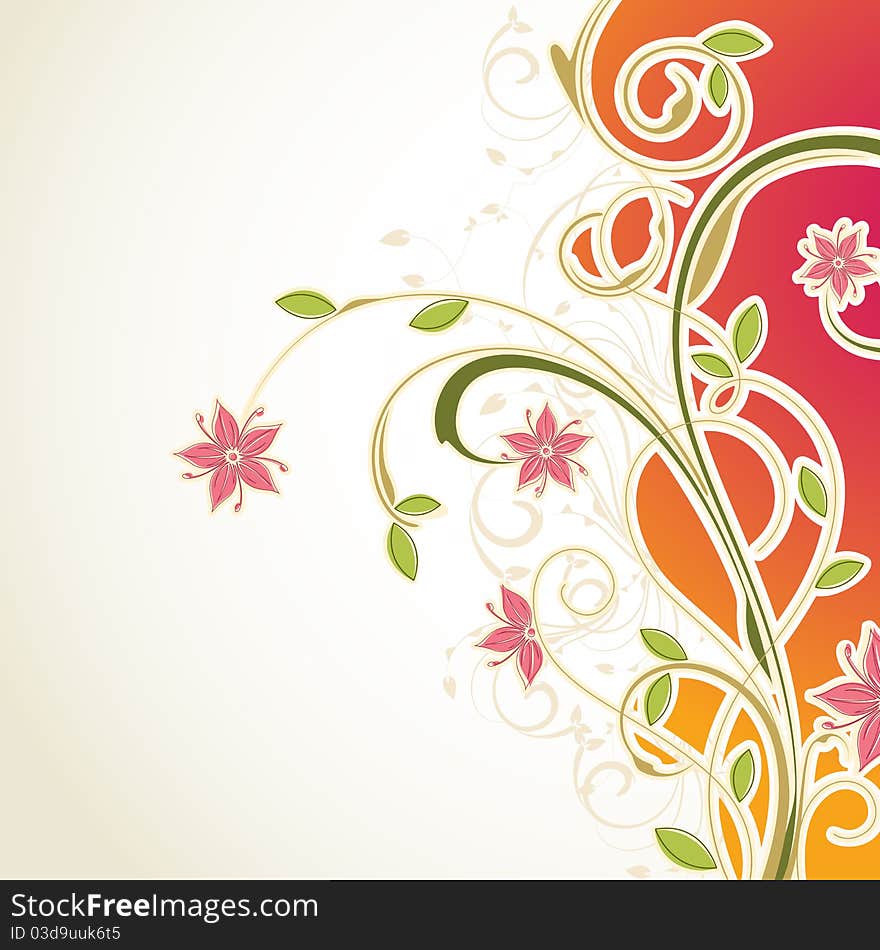 Illustration of floral pattern on abstract background. Illustration of floral pattern on abstract background