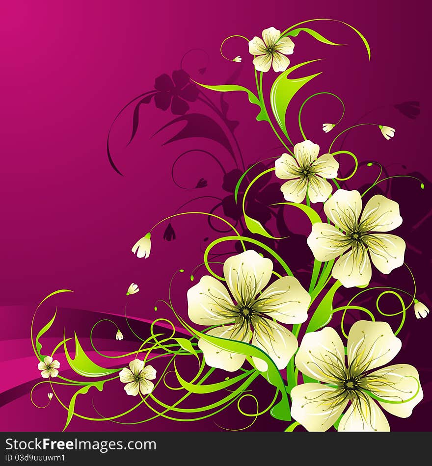 Illustration of floral pattern on abstract background. Illustration of floral pattern on abstract background