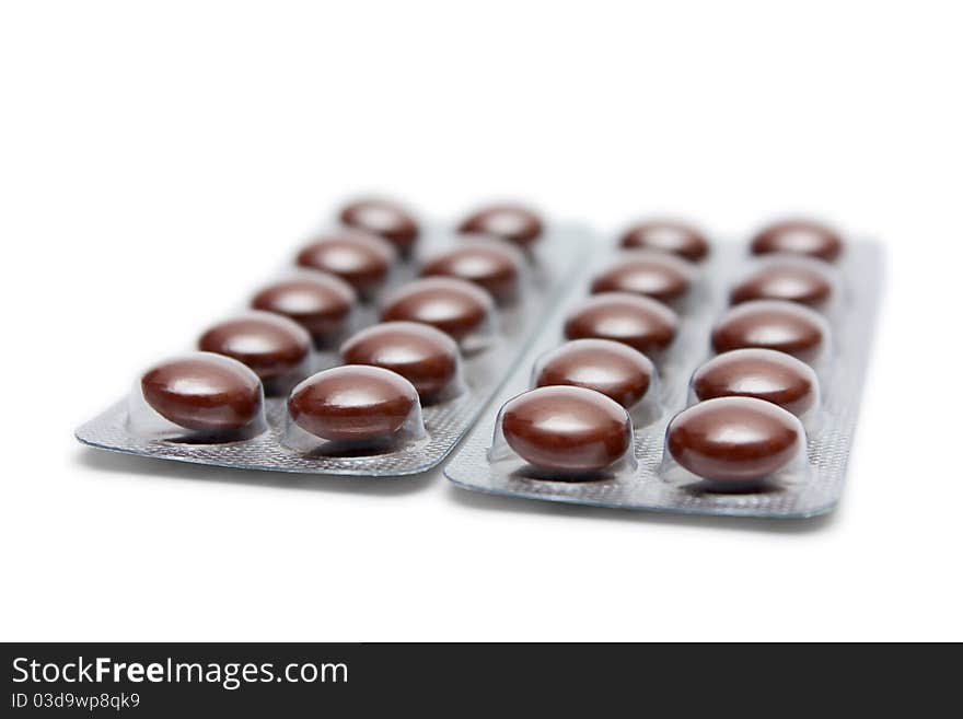 Brown packed tablets