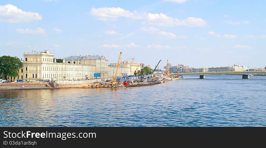 Urban Landscape With River Neva