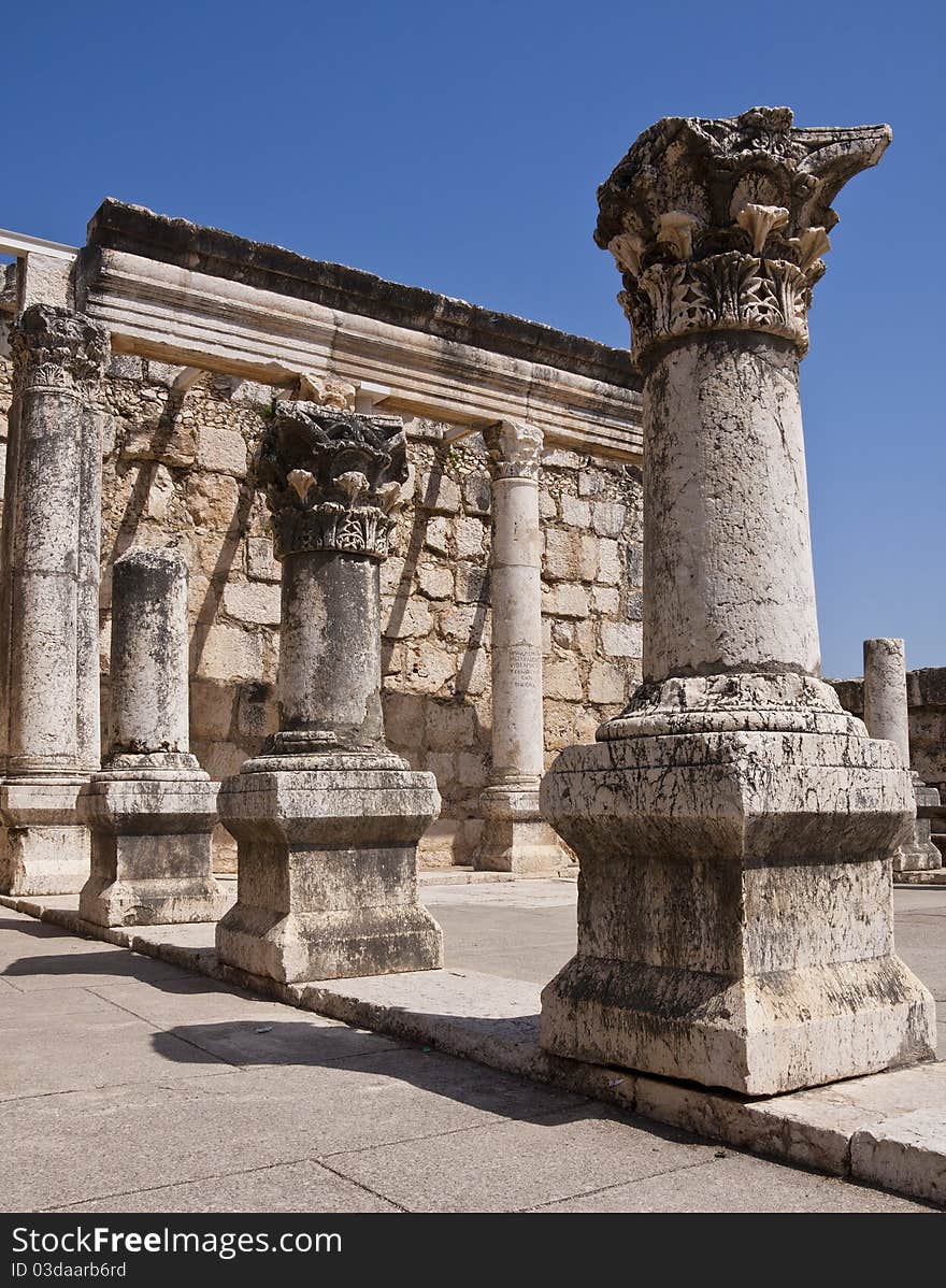 The synagogue at Caperneum - Israel.