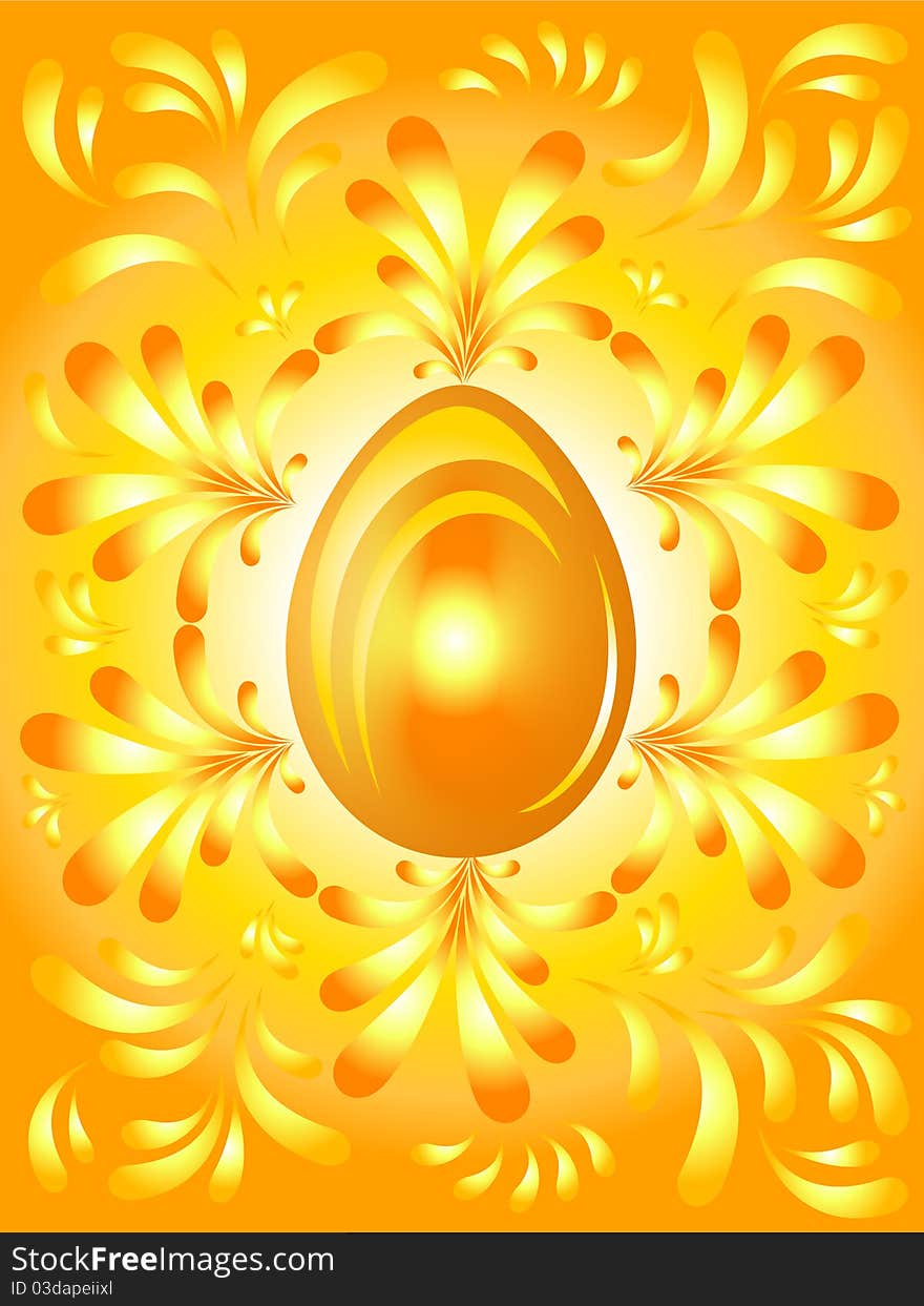 Golden Easter Eggs background