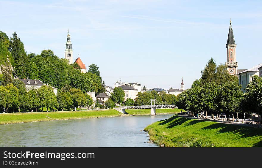 View of Salzach River Bank