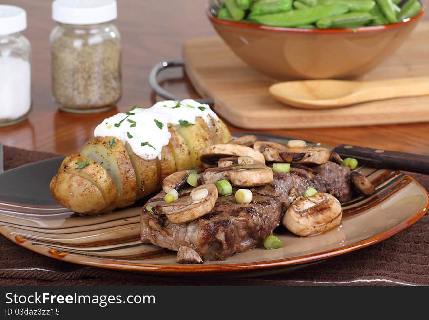 Steak With Mushroom Dinner