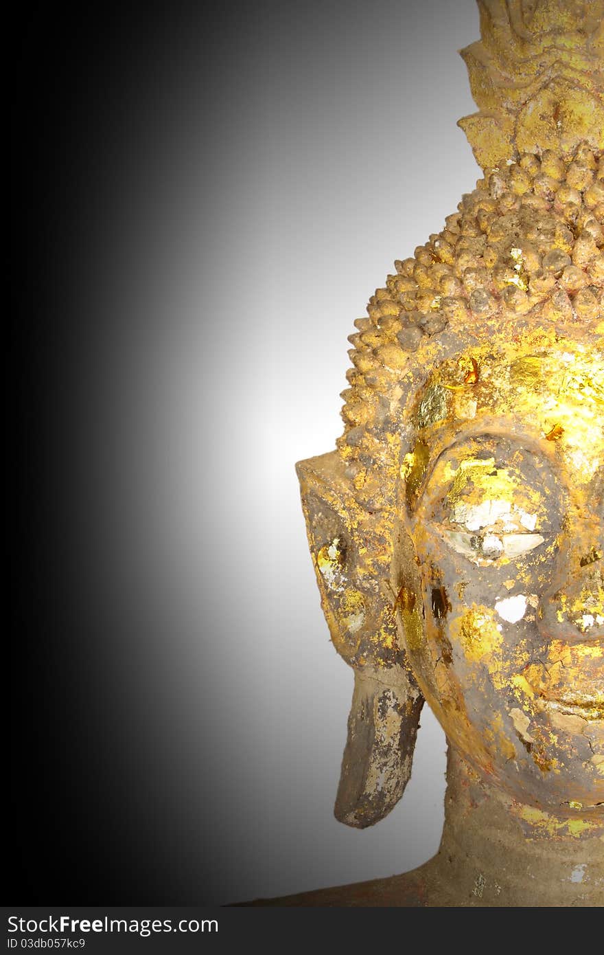 Half face of Buddha