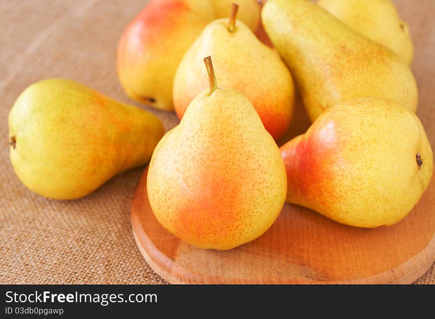 Bunch Of Ripe Yellow Pears