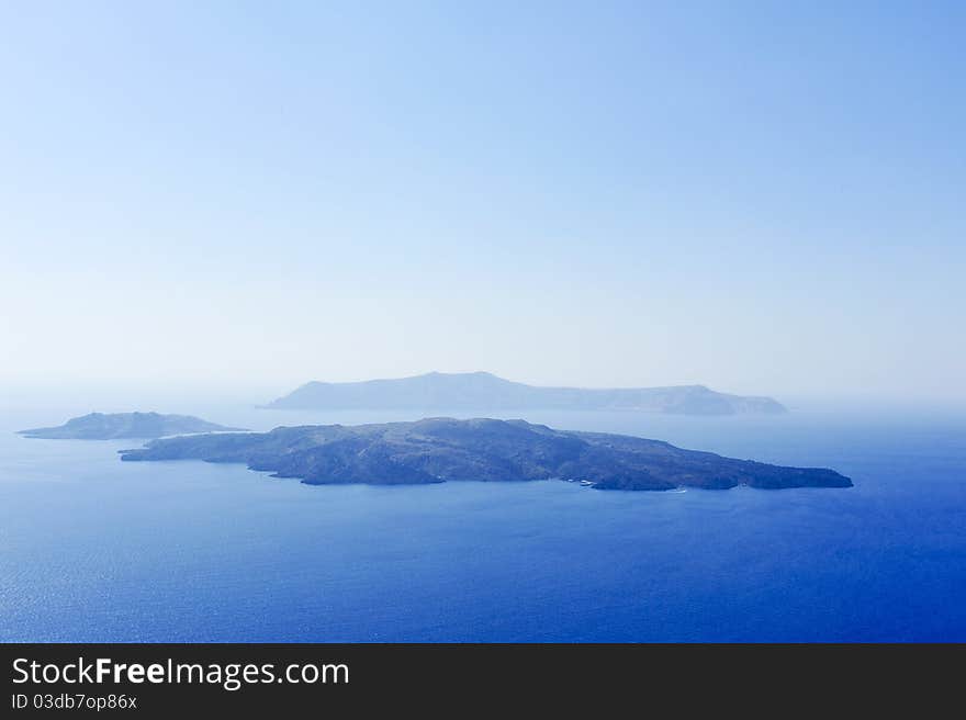 Gorgeous view of romantic Santorini's coast. Greece.