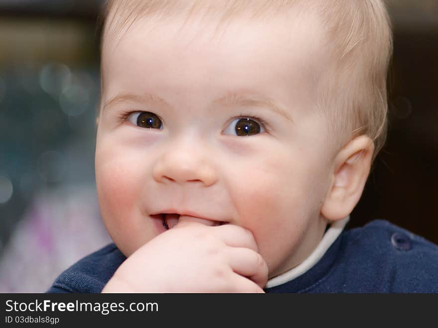 Beautiful little boy. Close-up image.