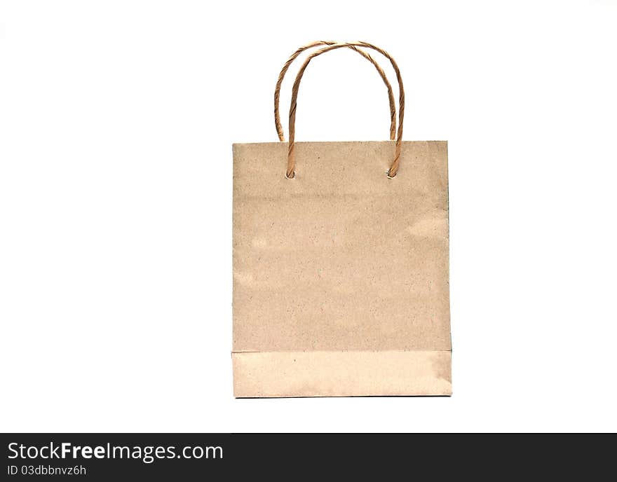 Paper bag isolated on a white background.