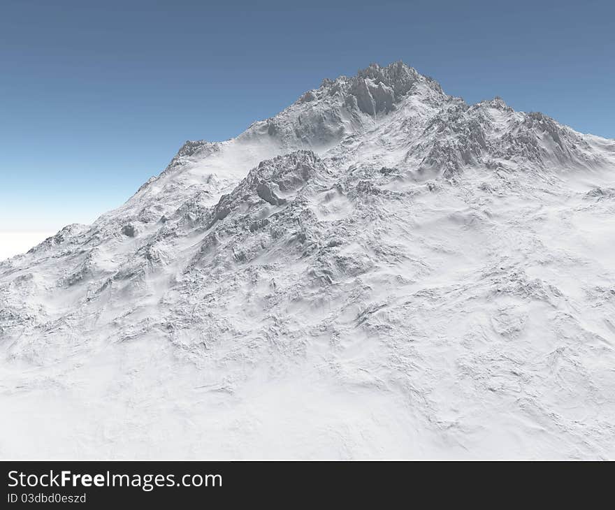 Mountain with snow