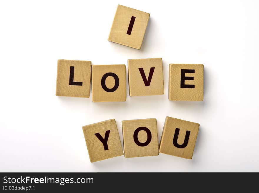 Wood magnets spelling I LOVE YOU. Wood magnets spelling I LOVE YOU