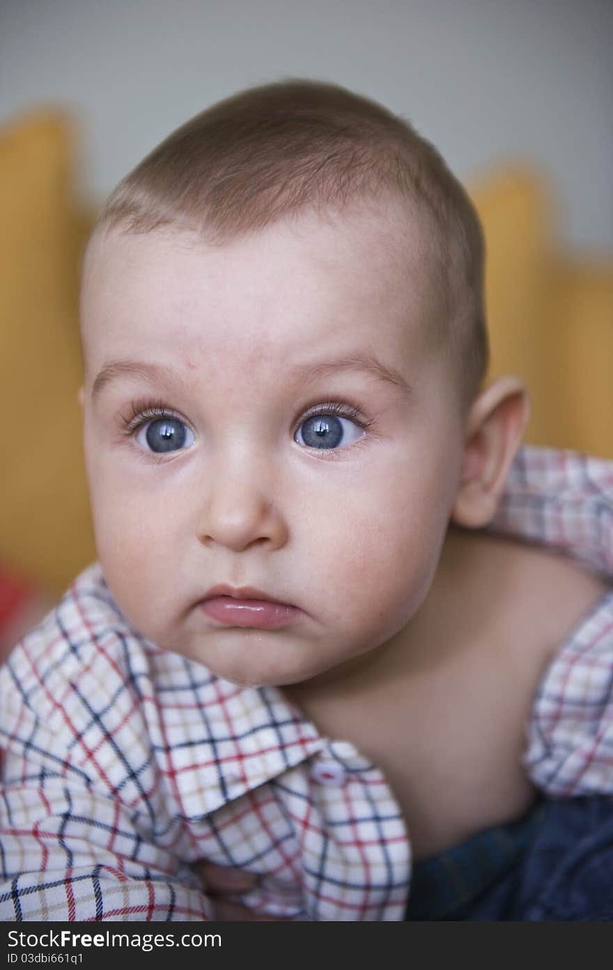 Portrait with gorgeous little boy thinking. Portrait with gorgeous little boy thinking