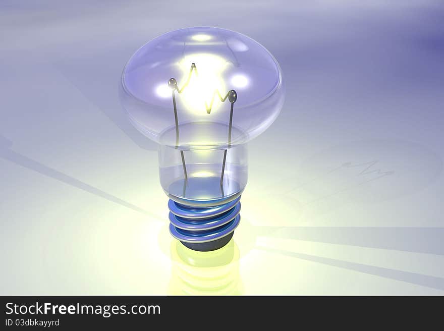 L3d render of ight bulb. L3d render of ight bulb