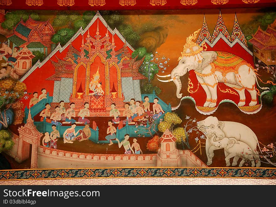 Thai art mural