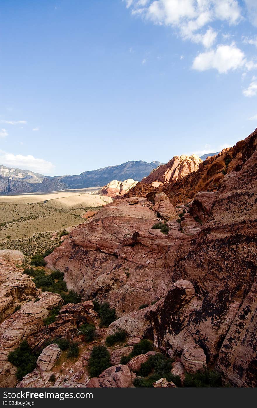 High altitude shot taken during climbing in Red Rocks Park, Nevada.