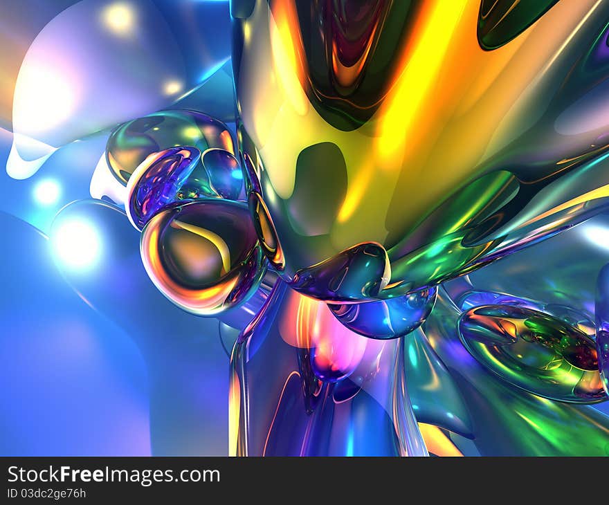 3D Abstract Colorful Yellow Wallpaper Background