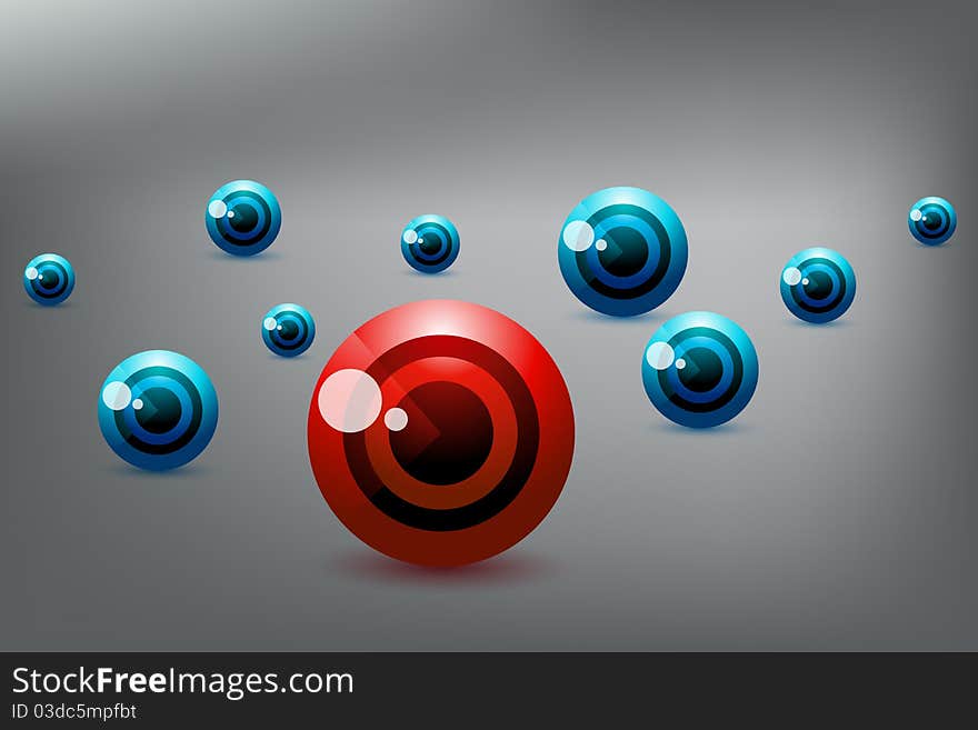 Illustration of eye balls on floor on abstract background. Illustration of eye balls on floor on abstract background