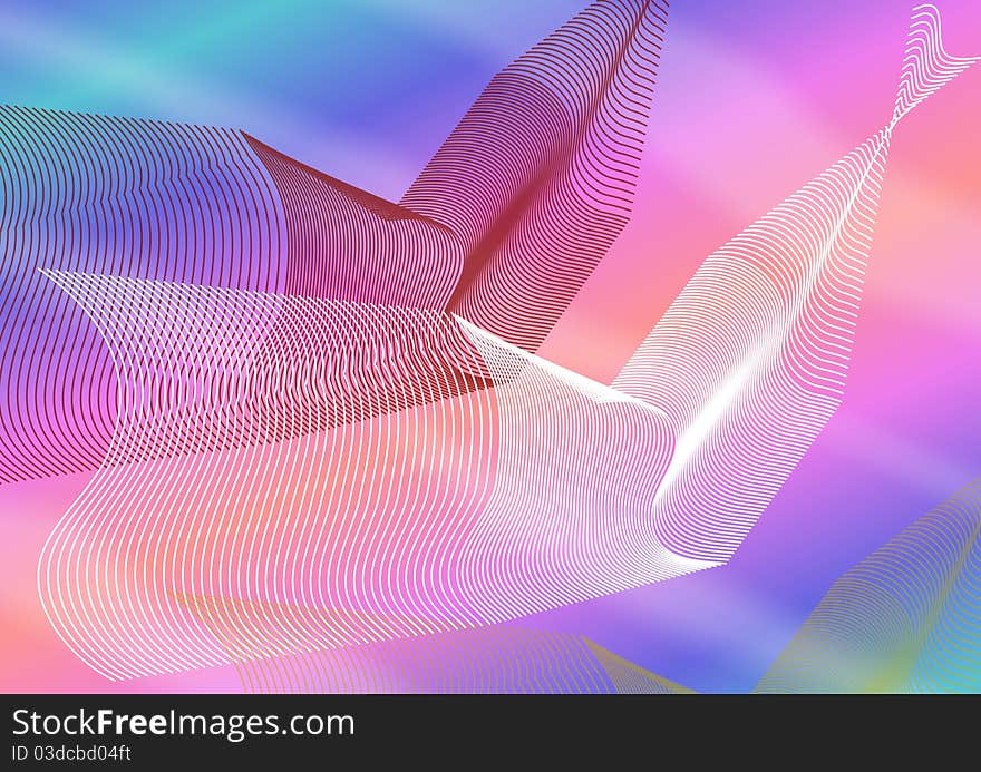 Abstract background illustration with bended lines and rainbow colors. Abstract background illustration with bended lines and rainbow colors