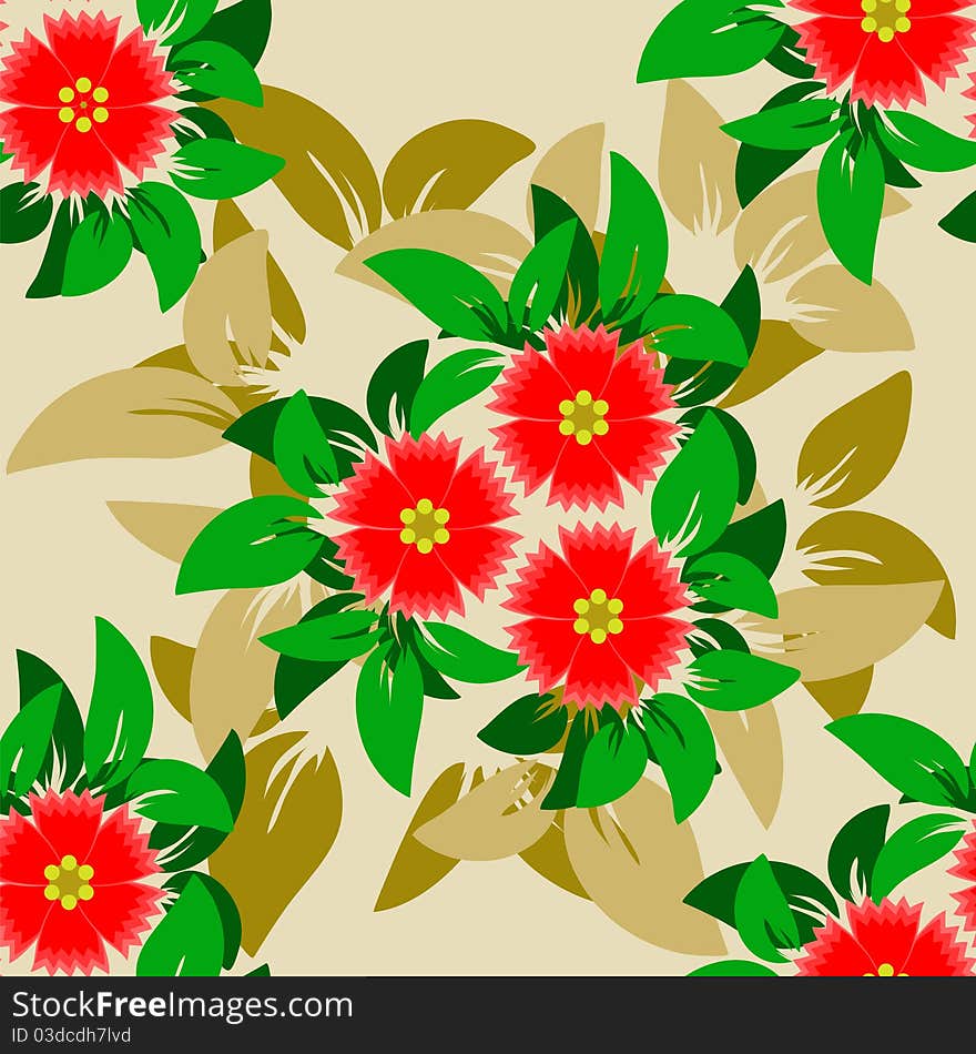 Seamless Floral Pattern. Vector illustration.