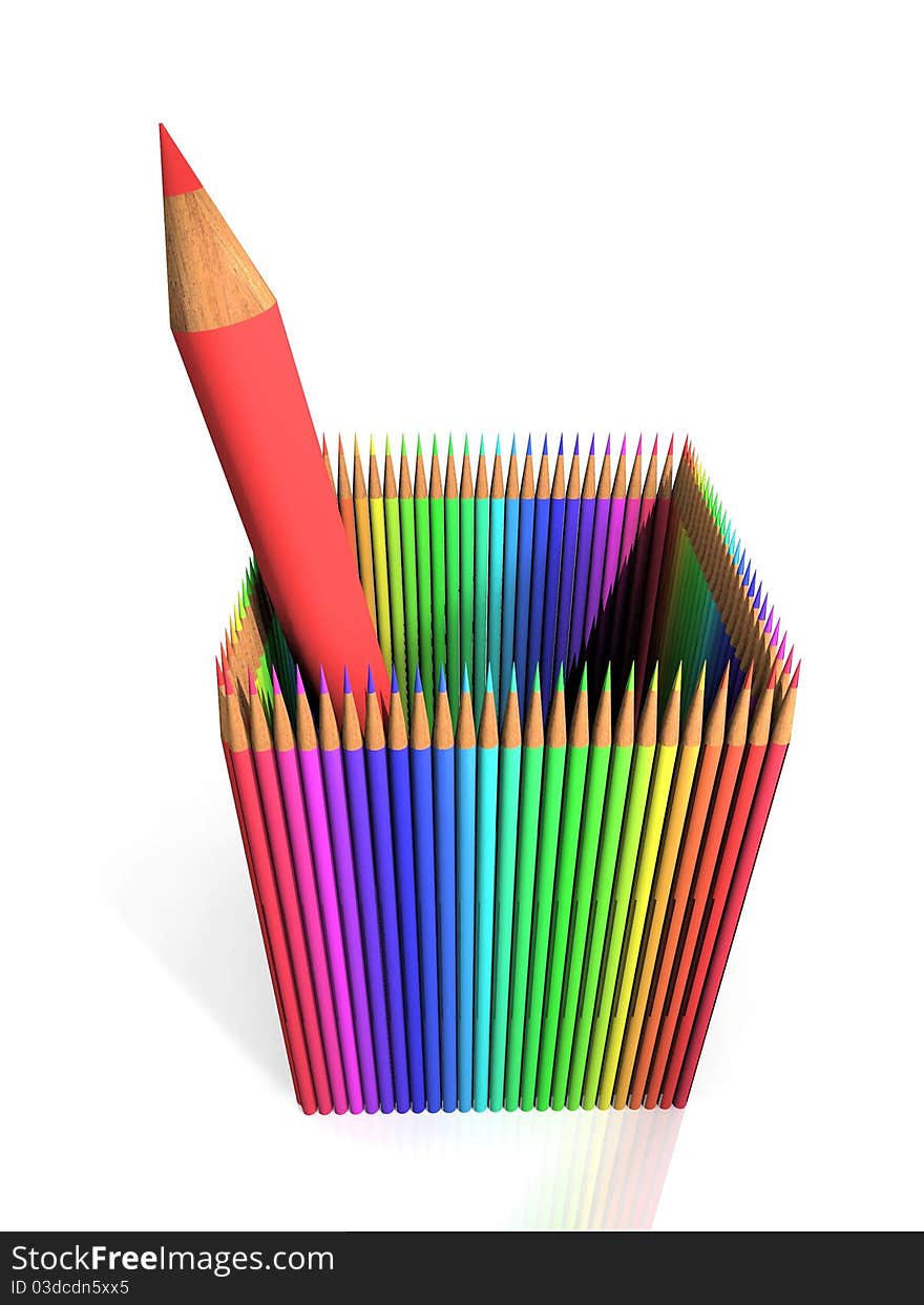 A big colored pencil