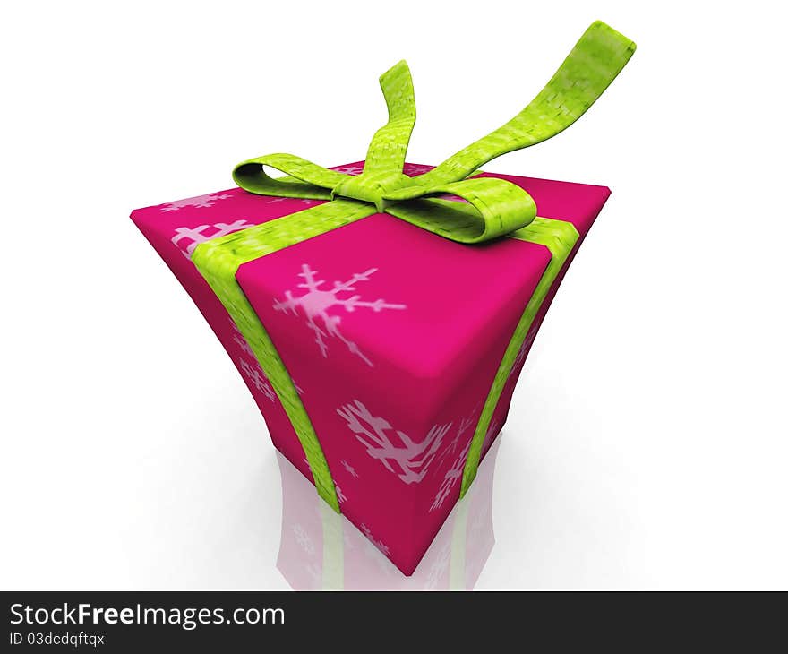 A funny pink gift box. A funny pink gift box