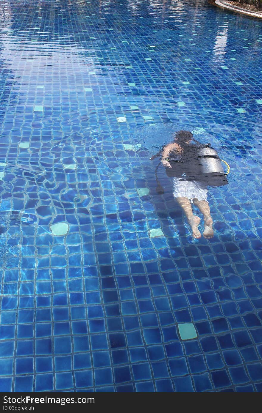 Diver in the pool