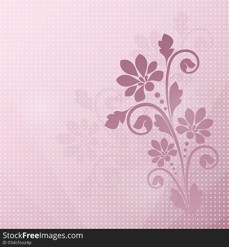 Vintage floral background with decorative flowers for design. Vintage floral background with decorative flowers for design