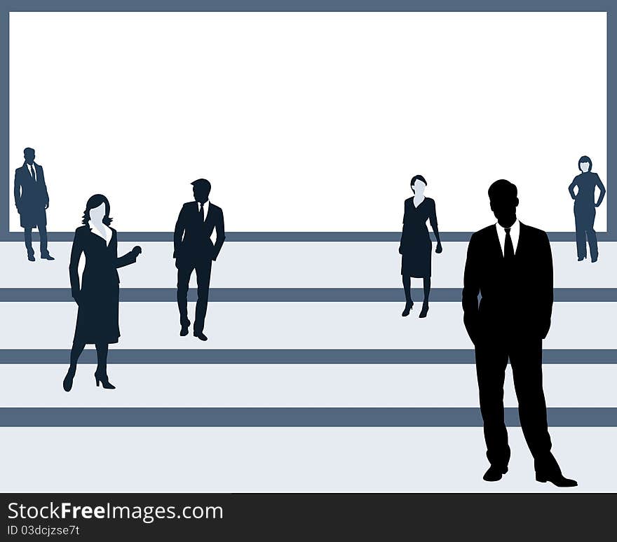 Silhouettes of the men and women on a white background. Silhouettes of the men and women on a white background