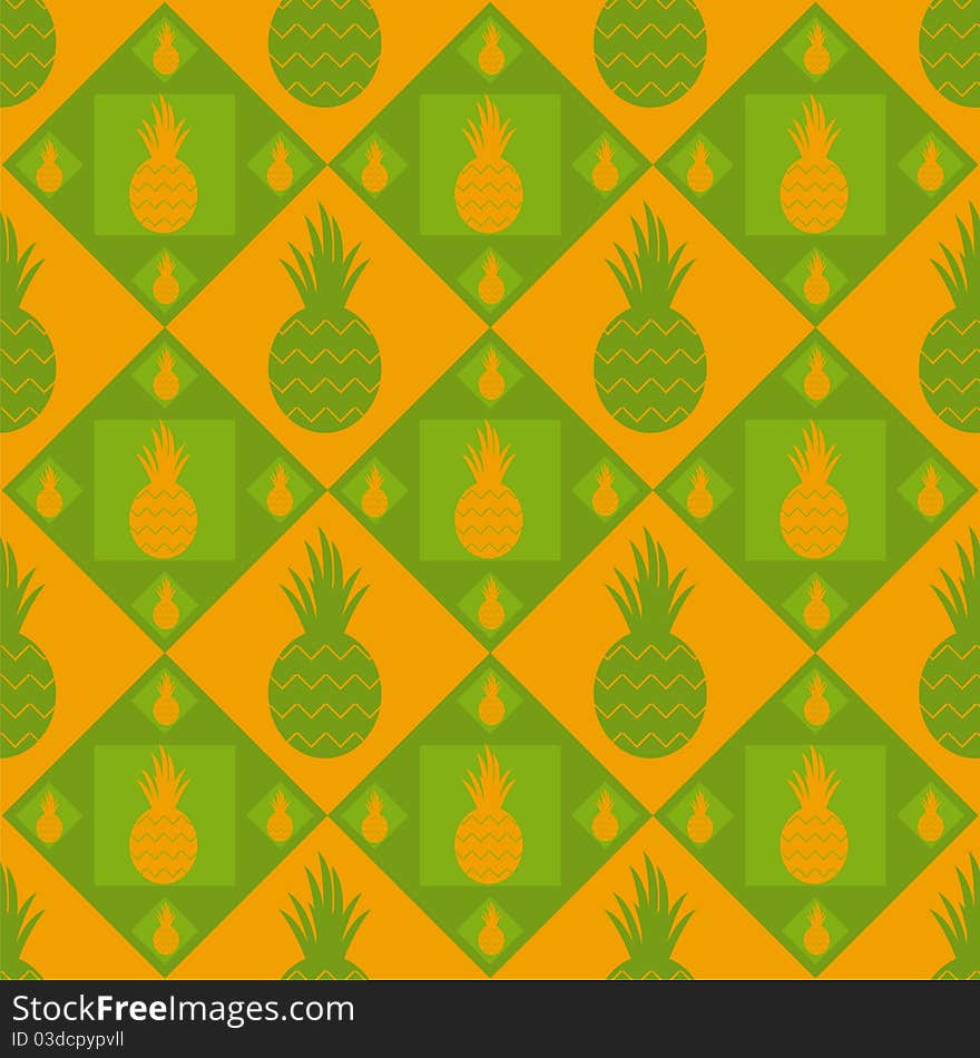 Cute colorful pattern with pineapples. Cute colorful pattern with pineapples