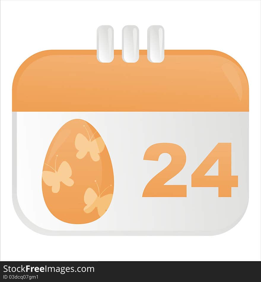 Easter calendar icon with egg