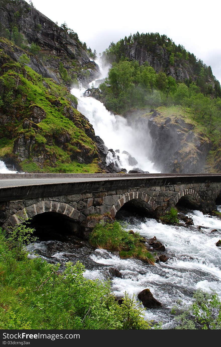 Latefossen Waterfall