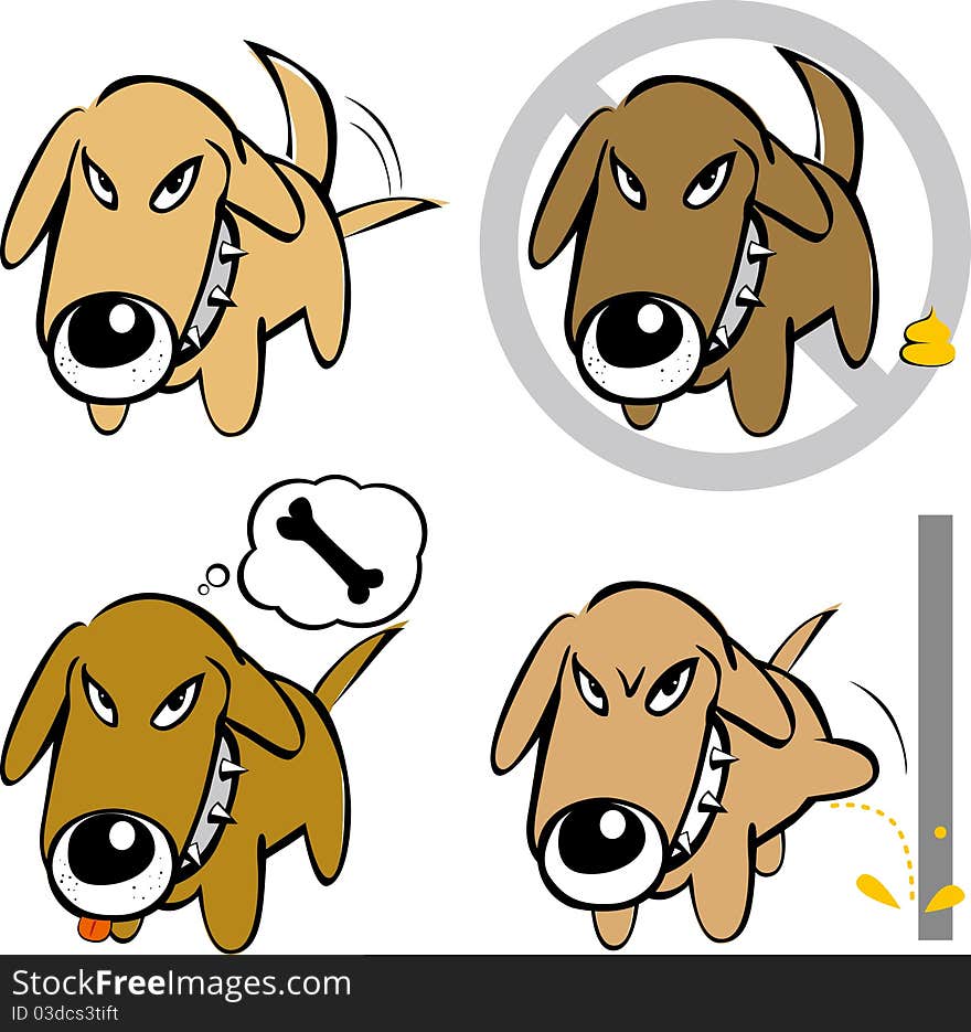 Illustration of Four motions of the dog. Illustration of Four motions of the dog