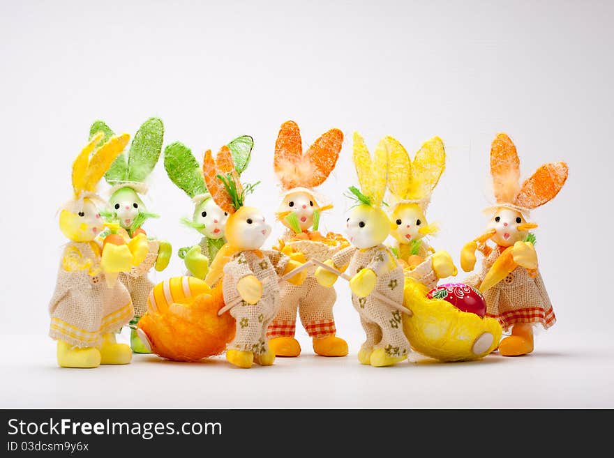 Bunnies talking about Easter Holiday. Bunnies talking about Easter Holiday.