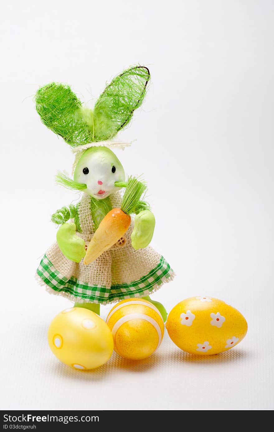 Green lady bunny with eggs