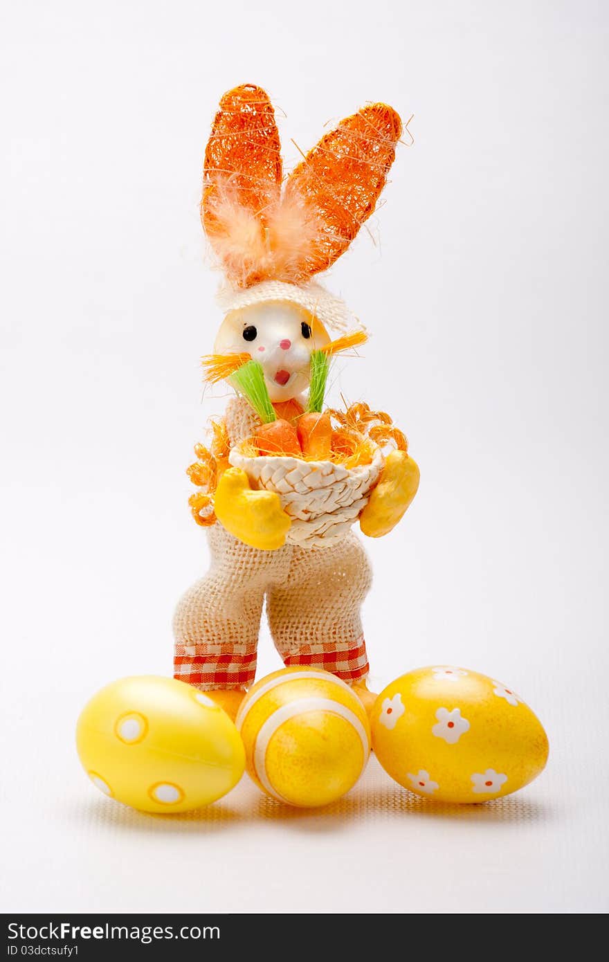 Orange bunny with eggs