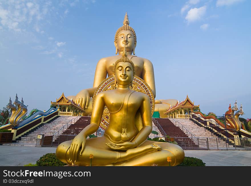 Huge Buddha image at Angthong province,Thailand.