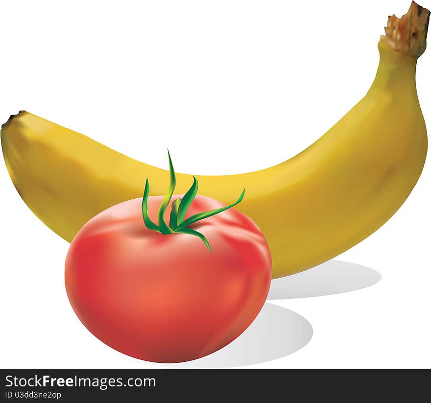 Banana and tomato