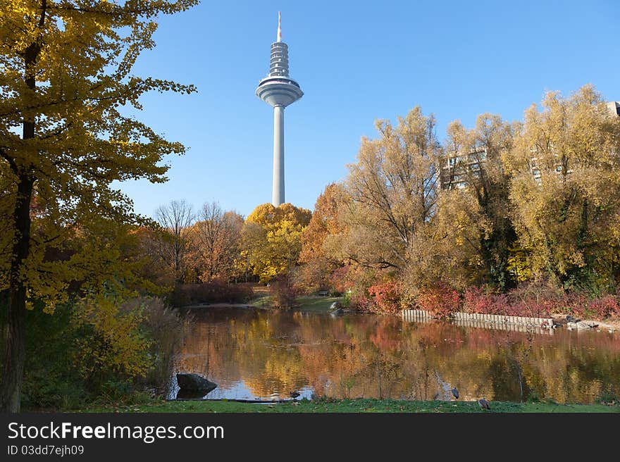 Fernsehturm Frankfurt in Autumn