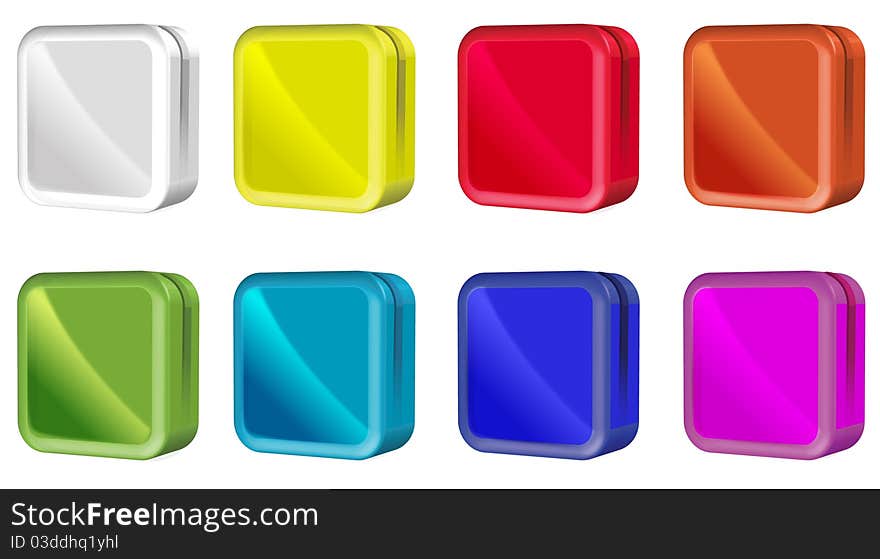 Square box with rounded corner in different color suited to act a button template. Square box with rounded corner in different color suited to act a button template