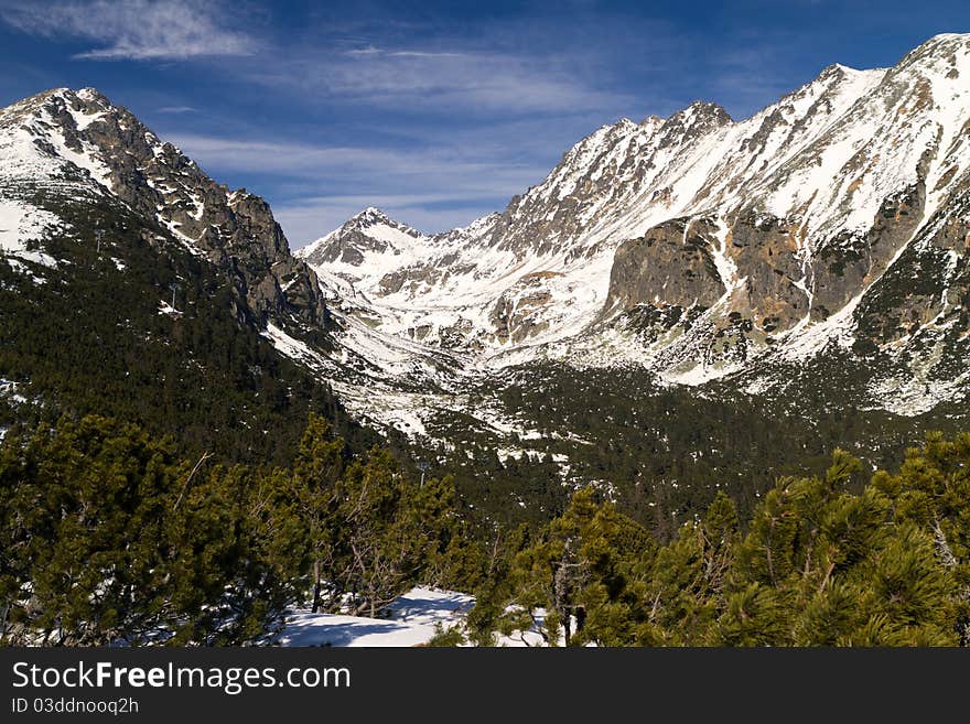 Winter Season in winter Mountain valley. Winter Season in winter Mountain valley