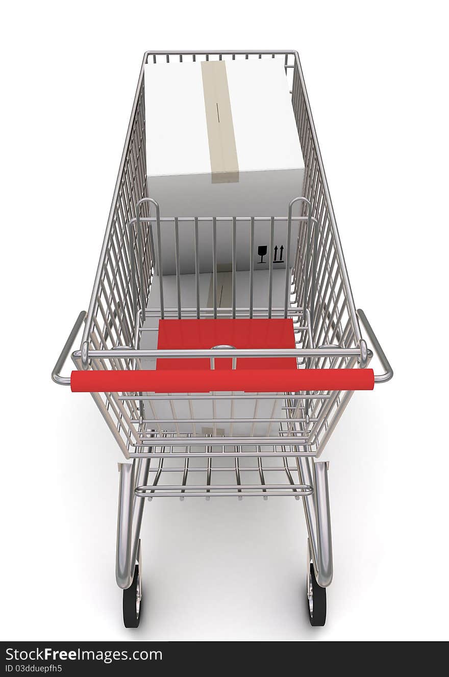 Shopping Cart With Boxes